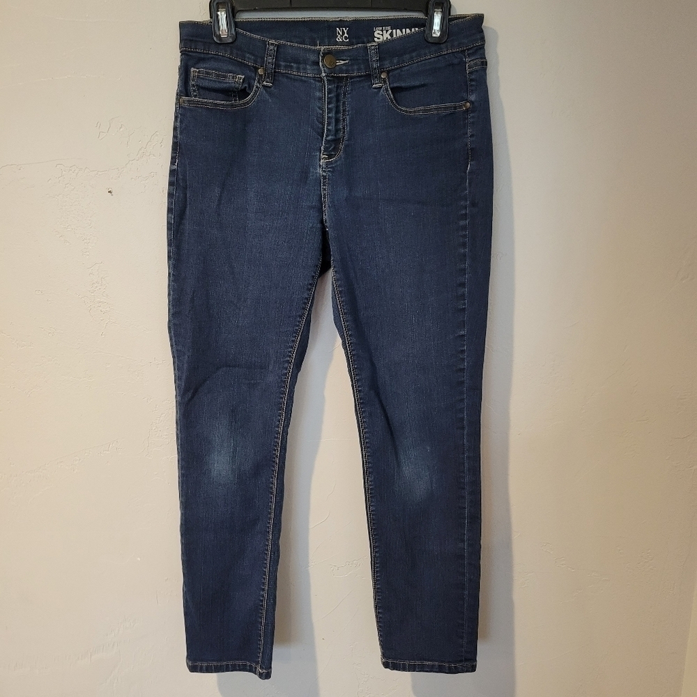 NY&C Low Rise Skinny Jeans Curvy Dark Wash Denim Women's 10